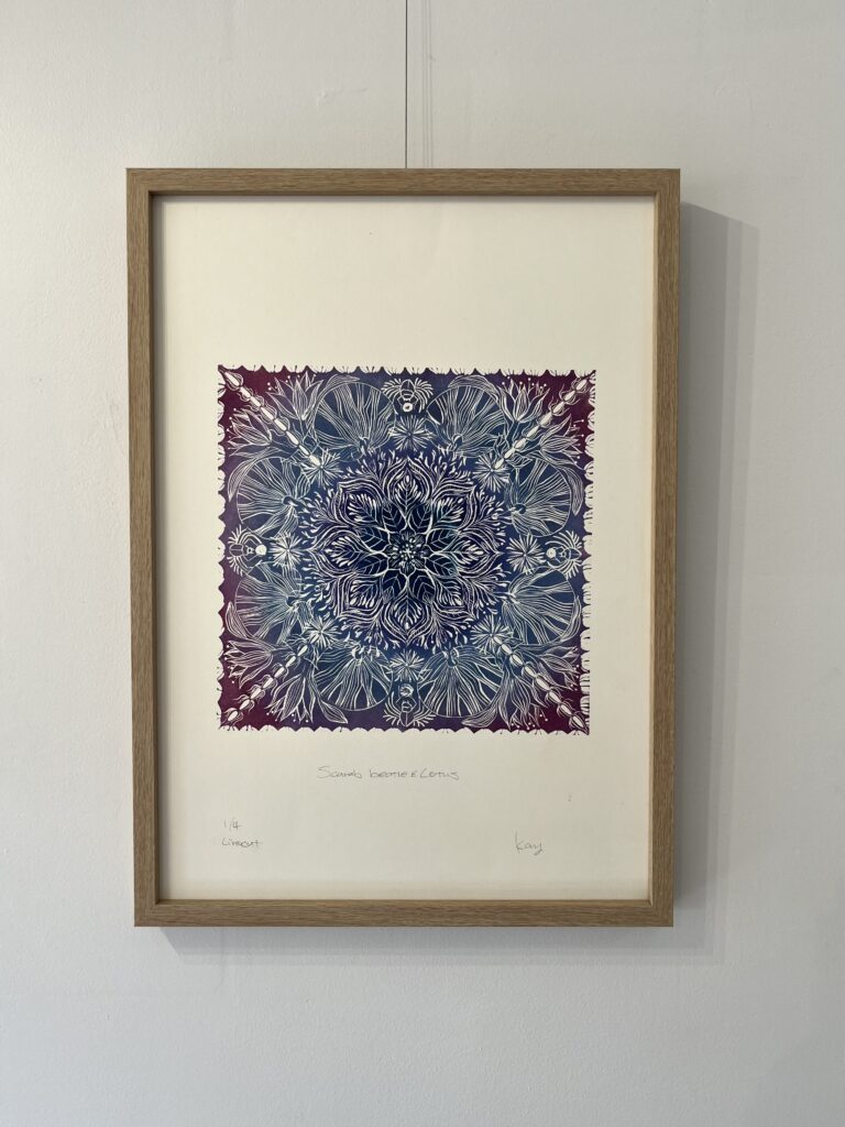 Scarab Beetle & Lotus 2, By Kay Shibuya