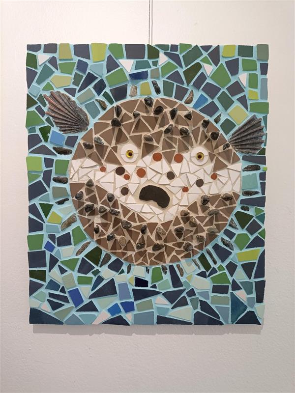 A pufferfish mosaic