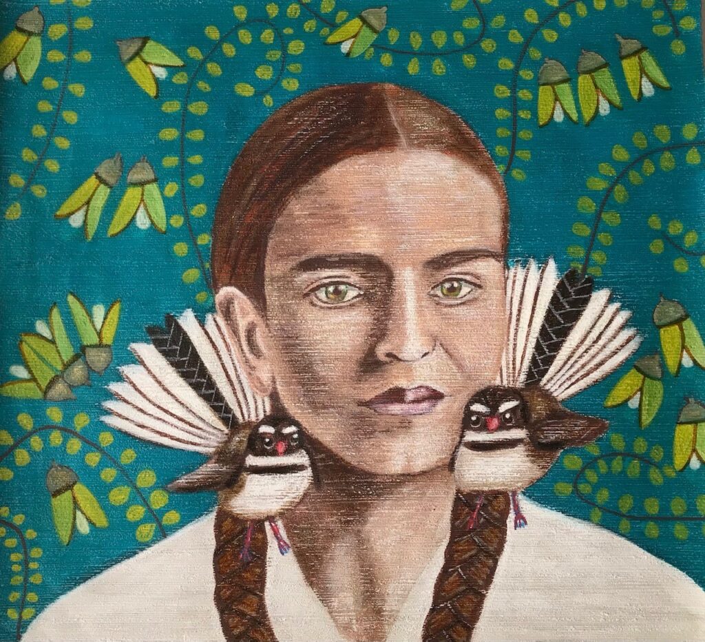 SamRB artwork, girl with fantails.