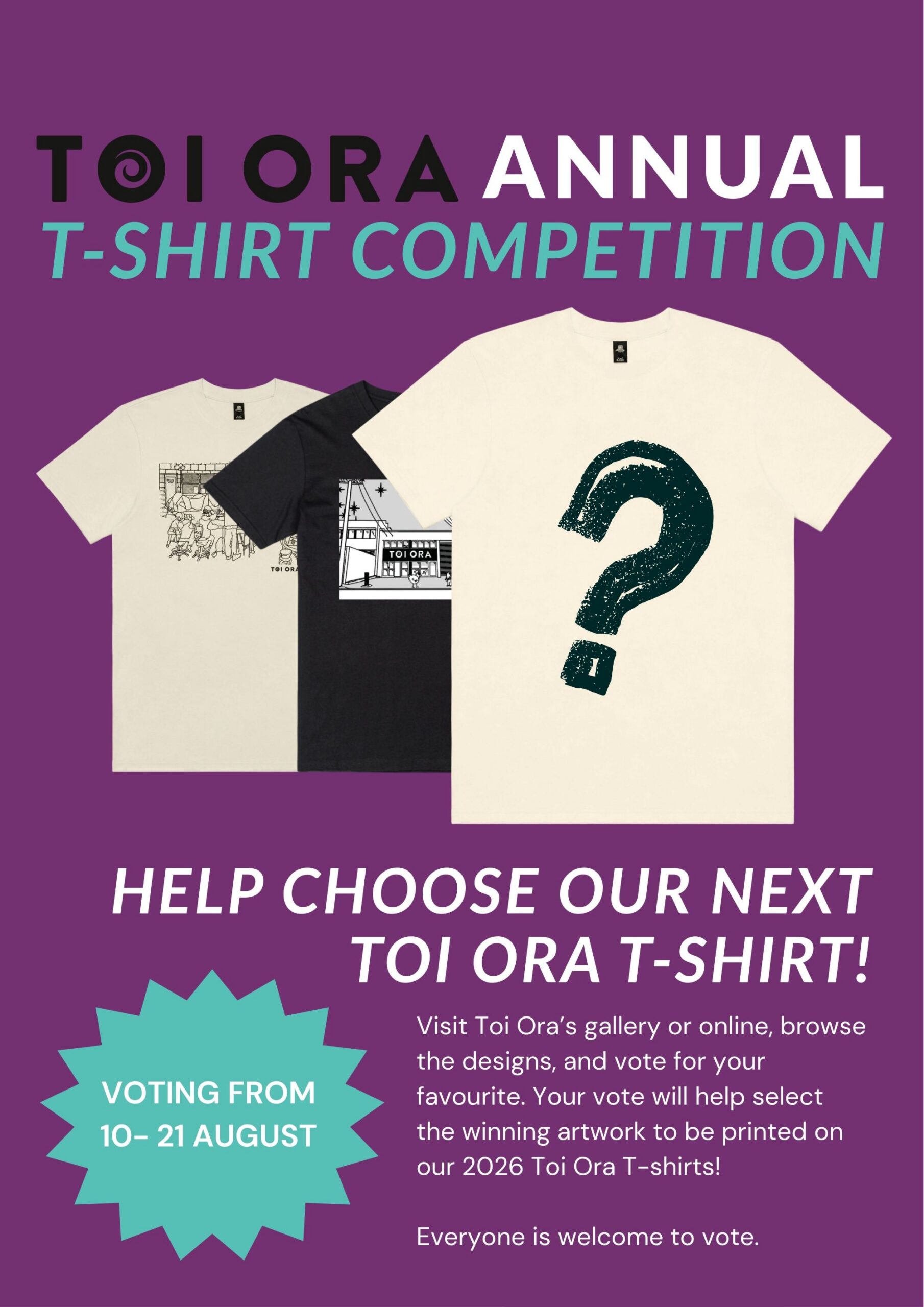 Toi ora t-shirt Competition 2026 Toi Ora T-shirt Competition Poster 2026